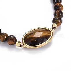 Natural Tiger Eye Braided Bead Bracelets&nbsp;BJEW-JB04210-03