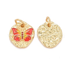 Rack Plating Brass Enamel Pendants&nbsp;KK-I689-09G