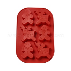 DIY Christmas Reindeer & Gingerbread Man Food Grade Silicone Molds&nbsp;DIY-G052-A03