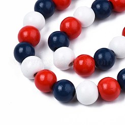 Halloween Spray Painted Natural Wood Beads Strands&nbsp;WOOD-S053-55D