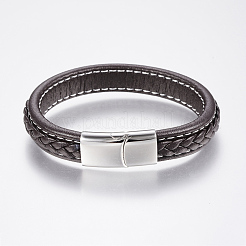Braided Leather Cord Bracelets&nbsp;BJEW-H561-07F
