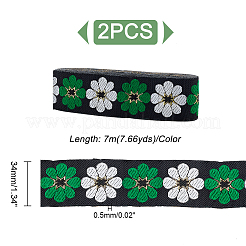 Ethnic Style Embroidery Polyester Ribbons&nbsp;LS-OCOR-WH0070-10F-03