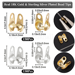 2 Bags 1 Colors Brass Bead Tips&nbsp;KK-BBC0026-13C