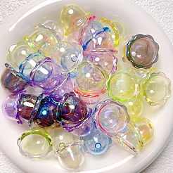 70Pcs 7 Colors UV Plating Acrylic Bead Caps&nbsp;OACR-SP0001-60