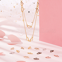 150Pcs 5 Colors Alloy Hollow Connector Charms&nbsp;HEAR-GA0001-01