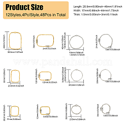48Pcds 12 Styles Alloy Open Back Bezel Pendants&nbsp;FIND-CA0008-13