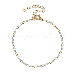2Pcs 2 Colors 304 Stainless Steel Figaro Chains Bracelet Sets&nbsp;BJEW-JB14356-02