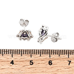 Halloween 925 Sterling Silver Cubic Zirconia Stud Earrings&nbsp;EJEW-P327-01D-AS