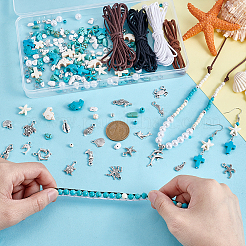DIY Synthetic Turquoise Beads Bracelet/Necklace Jewelry Kits&nbsp;DIY-PH0031-47