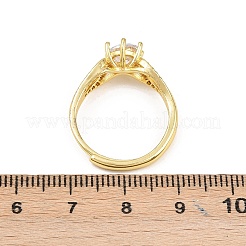 Brass Micro Pave Cubic Zirconia Adjustable Finger Rings for Women&nbsp;RJEW-Z113-37G