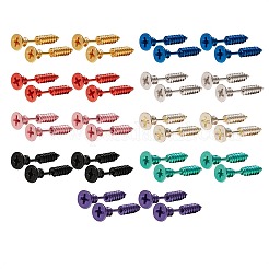 18Pcs 9 Colors PVD Vacuum Plating 304 Stainless Steel Unisex Punk Hip-hop Rock Nail Shape Screw Pierced Stud Earrings&nbsp;EJEW-SZ0001-28