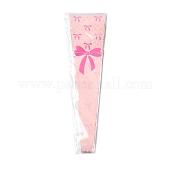 Bowknot Print Transparent PE Cone Flower Sleeves&nbsp;ABAG-FZC0002-001F