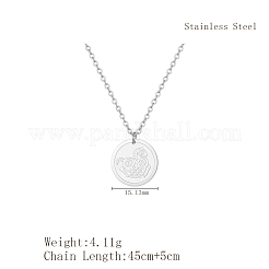 Stylish 304 Stainless Steel Flat Round Horse Pendant Carousel Necklaces for Women Daily Wear&nbsp;XI3646