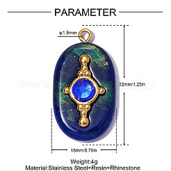 304 Stainless Steel Resin Pendants&nbsp;STAS-OY012-56G
