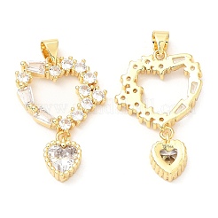 Rack Plating Brass Micro Pave Cubic Zirconia Pendants&nbsp;KK-A185-25G