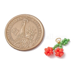 5Pcs Glass Seed Beaded Pendants&nbsp;PALLOY-MZ00478