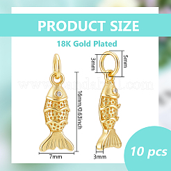 10Pcs Brass Micro Pave Cubic Zirconia Pendants&nbsp;KK-BC0015-87