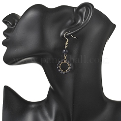 304 Stainless Steel Round Dangle Earrings&nbsp;EJEW-JE06786-02