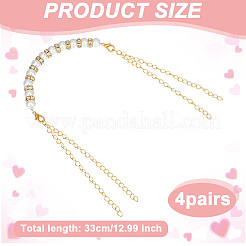 Glass Pearl Beads High-heeled Shoelaces&nbsp;HJEW-OC00059