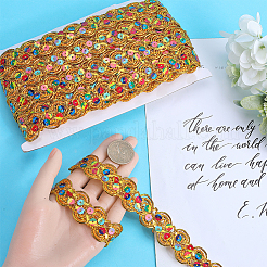 Polyester Paillette Lace Ribbon&nbsp;OCOR-WH0078-113B