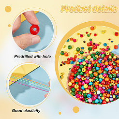 3460pcs 5 Styles Dyed Natural Wood Round Beads&nbsp;WOOD-AR0001-33