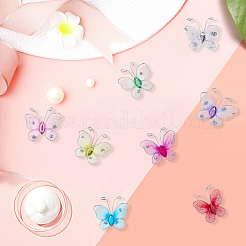 80Pcs 8 Colors Lace Butterfly Display Decorations&nbsp;DIY-CP0012-98