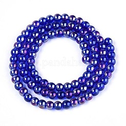 Electroplate Transparent Glass Beads Strands&nbsp;GLAA-T032-T4mm-AB16