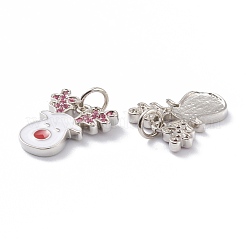 Brass Micro Pave Cerise Cubic Zirconia Pendants&nbsp;ZIRC-Z008-15P