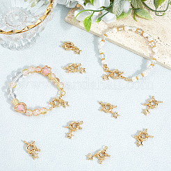 10Pcs Brass Clear Cubic Zirconia Spring Ring Clasps&nbsp;KK-BBC0020-07