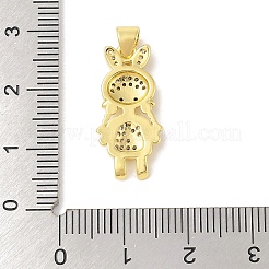 Rack Plating Brass Cubic Zirconia Pendants&nbsp;KK-S380-30G-03