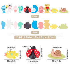 50Pcs 10 Style Opaque Resin Cabochons&nbsp;CRES-SC0002-26