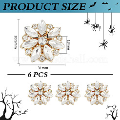 6Pcs Alloy Rhinestone Cufflinks&nbsp;BUTT-MA0001-12G-01