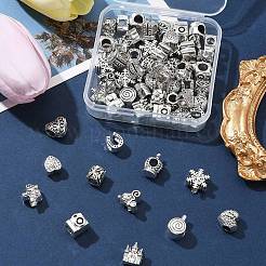 60Pcs 12 Style Tibetan Style Alloy European Beads&nbsp;TIBEB-FS0001-04