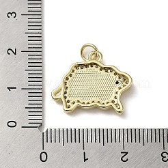 Brass Micro Pave Cubic Zirconia Pendants&nbsp;KK-Q808-27G