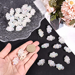 35Pcs UV Plating Rainbow Iridescent Acrylic Beads&nbsp;PACR-PA0001-15