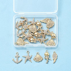 25Pcs 5 Style Alloy Crystal Rhinestone Pendants&nbsp;FIND-FS0004-14