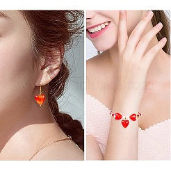 30Pcs Valentine Gifts for Her Ideas Handmade Glass Beads&nbsp;FOIL-SZ0001-04A