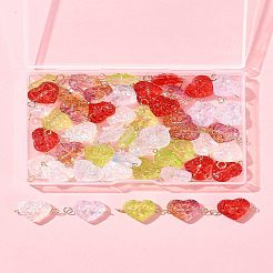 50Pcs Glass Connector Charms&nbsp;PALLOY-FZ00019