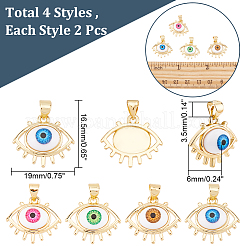 8Pcs 4 Colors Brass Pendants&nbsp;KK-AR0003-65