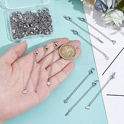 60Pcs 3 Styles 304 Stainless Steel Chain Extender&nbsp;STAS-UN0064-63