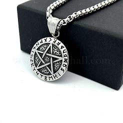 Retro 304 Stainless Steel Nordic Viking Star Pendant Necklaces for Men&nbsp;AA7658