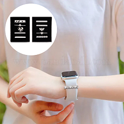 10Pcs 10 Style Rectangle Alloy Watch Band Charms Set with Crystal Rhinestone&nbsp;FIND-DC0004-57