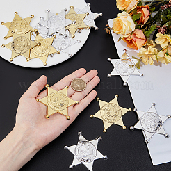 12Pcs 2 Colors Hexagram Plastic Cabochons&nbsp;AJEW-MA0001-17