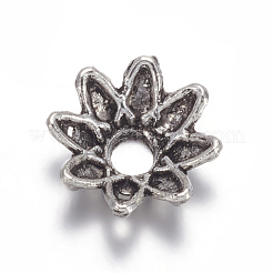 Flower Tibetan Silver Bead Caps&nbsp;X-A475