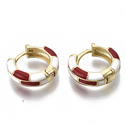 Brass Huggie Hoop Earrings&nbsp;EJEW-S209-06D