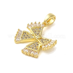 Brass Micro Pave Cubic Zirconia Pendants&nbsp;KK-E105-01G-01