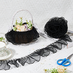 5 Yards Polyester Pleated Lace Ribbon&nbsp;OCOR-FH0001-33B