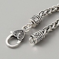 Alloy Wheat Chain Bracelet with Heart Clasp for Women&nbsp;BJEW-WH0011-26AS