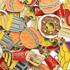 40Pcs 8 Styles Alloy Enamel Pendants&nbsp;ENAM-CJ0003-39