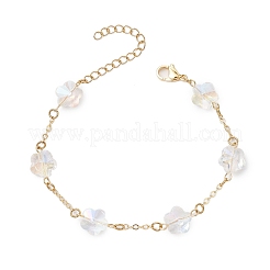 Brass Cable Chains Beads Bracelets for Women&nbsp;BJEW-JB11470-02